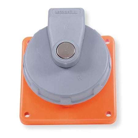 Watertight Pin & Sleeve Receptacle, 60 A, 125/250V Ac, Single Phase, 3 Pole, Iec Grounding, Orange MPN:HBL460R12W