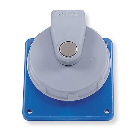 Watertight Pin & Sleeve Receptacle, 60 A, 600V AC, Three Phase, 3 Pole, IEC Grounding, Black MPN:HBL460R5W