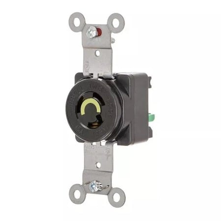 Locking Receptacle, L5-15R, 15 A, 125V AC, Single Phase, 2 Pole, Flush Mount, Black MPN:HBL4710ST