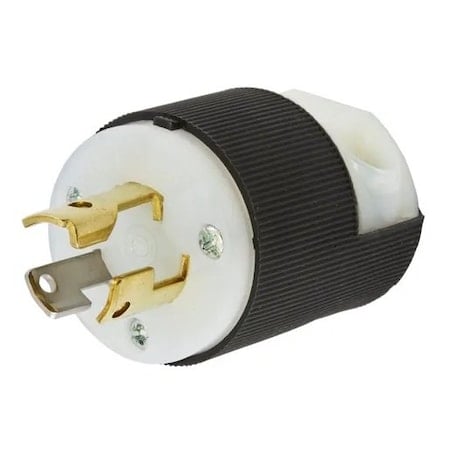 Locking Plug, L5-15P, 15 A, 125V AC, Single Phase, 2 Pole, Spring Clamp Terminals, Black, White MPN:HBL4720CST