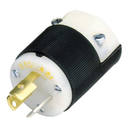 Locking Plug, L7-15P, 15 A, 277V AC, Single Phase, 2 Pole, Screw Terminals, Black, White MPN:HBL4770C