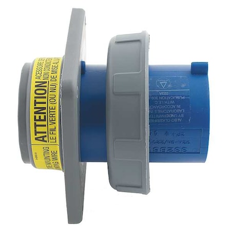 Watertight Pin & Sleeve Inlet, 100/125 A, 240/415V AC, Single Phase, 4 Pole, IEC Grounding, Red MPN:HBL5100B6WP