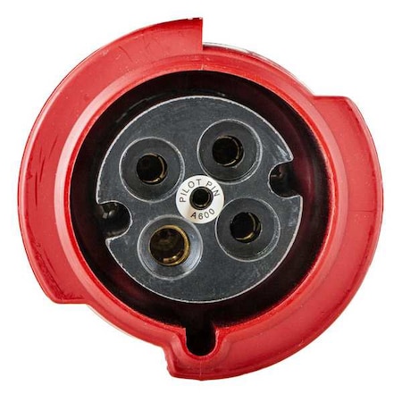 Watertight Pin & Sleeve Connector, 100/125 A, 240/415V AC, Three Phase, 4 Pole, IEC Grounding, Red MPN:HBL5100C6WP