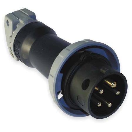 Pin & Sleeve Plug, 20 A, 347/600V AC, Three Phase, 4 Pole, IEC Grounding, Black, NEMA Not Rated MPN:HBL520P5W