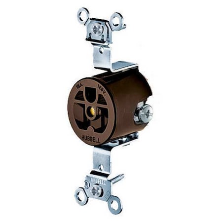 Straight Blade Receptacle, 5-15R, 15 A, 125V AC, 2 Pole, 3 Wire, Flush Mount, Grounded MPN:HBL5251