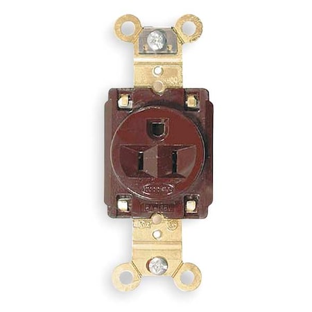 Straight Blade Receptacle, 5-15R, 15 A, 125V AC, 2 Pole, 3 Wire, Flush Mount, Grounded MPN:HBL5261