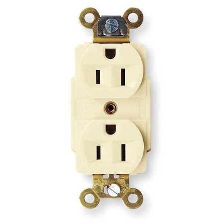 Straight Blade Receptacle, 5-15R, 15 A, 125V AC, 2 Pole, 3 Wire, Flush Mount, Grounded MPN:HBL5262I