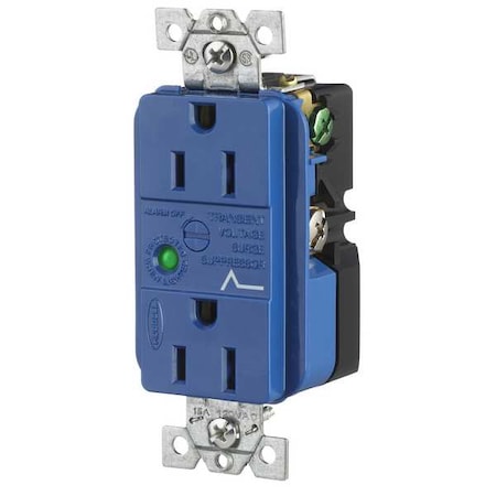 Duplex Straight Blade Receptacle, 5-15R, 15 A, 125V AC, 2 Pole, 3 Wire, Flush Mount, Grounded MPN:HBL5262SA