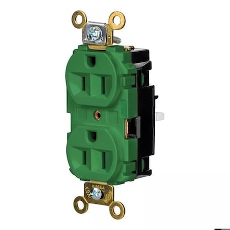 Straight Blade Receptacle, 5-15R, 15 A, 125V AC, 2 Pole, 3 Wire, Surface Mount, Grounded MPN:HBL5262STGN