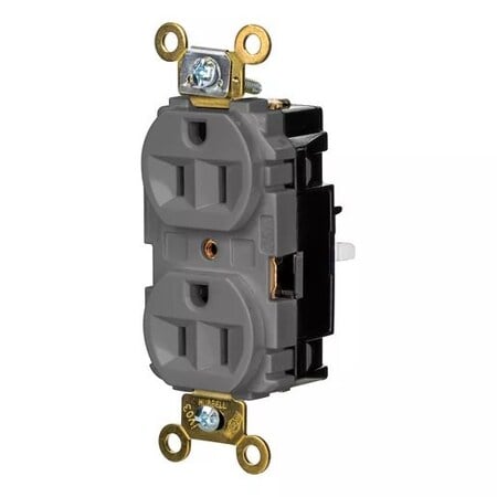 Straight Blade Receptacle, 5-15R, 15 A, 125V AC, 2 Pole, 3 Wire, Surface Mount, Grounded MPN:HBL5262STGY