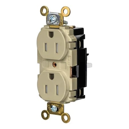 Straight Blade Receptacle, 5-15R, 15 A, 125V AC, 2 Pole, 3 Wire, Surface Mount, Grounded MPN:HBL5262STITR