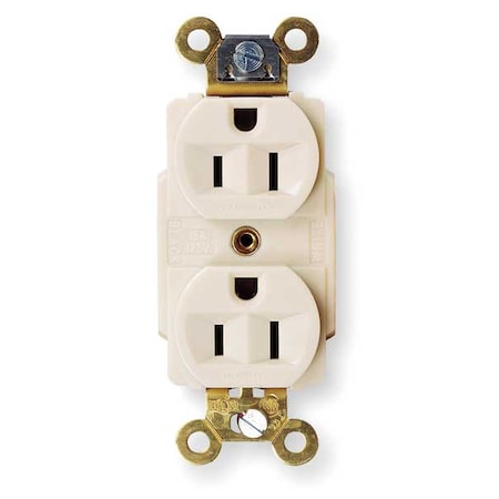 Straight Blade Receptacle, 5-15R, 15 A, 125V AC, 2 Pole, 3 Wire, Flush Mount, Grounded MPN:HBL5262W