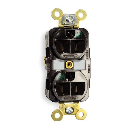 Straight Blade Receptacle, 5-15R, 15 A, 125V AC, 2 Pole, 3 Wire, Flush Mount, Grounded MPN:HBL5262WR