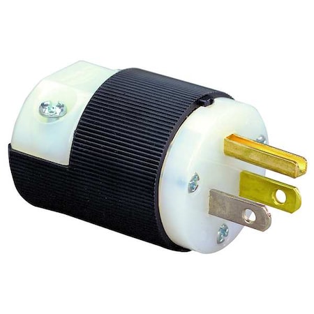 Straight Blade Plug, 5-15P, 15 A, 125V AC, 2 Pole, Screw Terminals, Grounded MPN:HBL5266C
