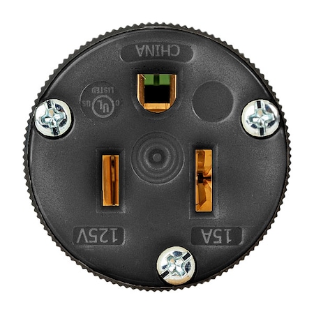 Straight Blade Connector, 5-15R, 15 A, 125V AC, 2 Pole, 3 Wire, Wire Leads, Black MPN:HBL5269CBKST