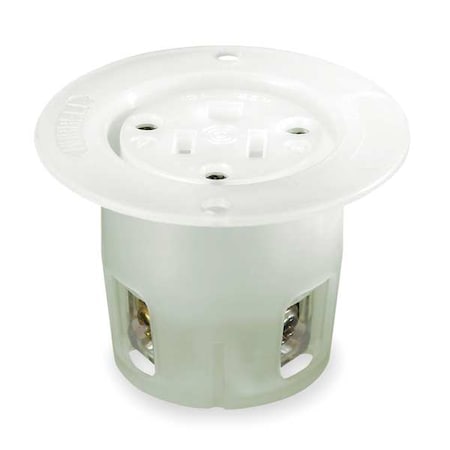 Flanged Straight Blade Inlet, 5-15R, 15 A, 125V AC, 2 Pole, 3 Wire, Flush Mount, Grounded MPN:HBL5279C
