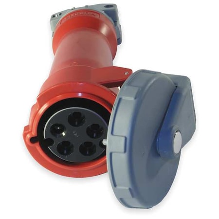 Watertight Pin & Sleeve Connector, 30 A, 277/480V AC, Three Phase, 4 Pole, IEC Grounding, Red MPN:HBL530C7W