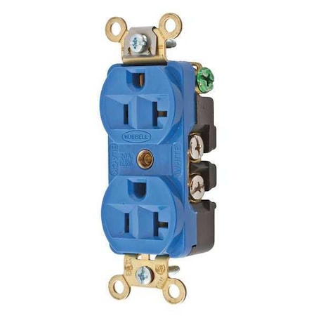 Straight Blade Receptacle, 5-20R, 20 A, 125V AC, 2 Pole, 3 Wire, Flush Mount, Grounded MPN:HBL5352BL