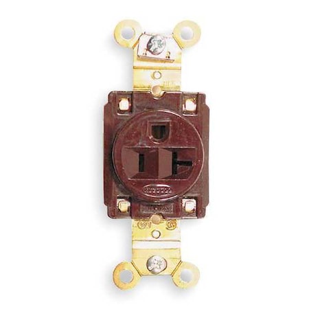 Straight Blade Receptacle, 5-20R, 20 A, 125V AC, 2 Pole, 3 Wire, Flush Mount, Grounded MPN:HBL5361