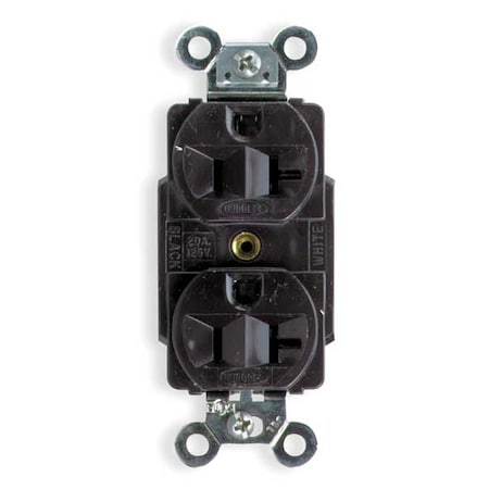 Straight Blade Receptacle, 5-20R, 20 A, 125V AC, 2 Pole, 3 Wire, Flush Mount, Grounded MPN:HBL5362