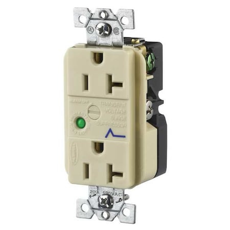 Duplex Straight Blade Receptacle, 5-20R, 20 A, 125V AC, 2 Pole, 3 Wire, Flush Mount, Grounded MPN:HBL5362ISA