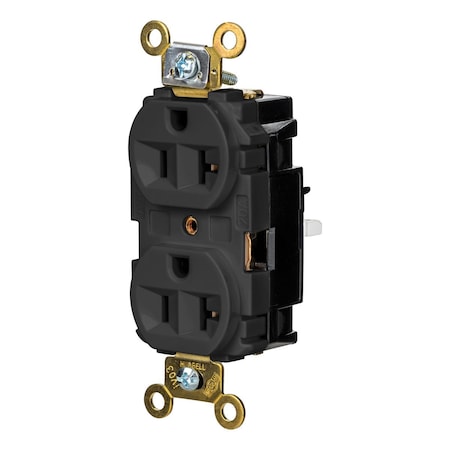 Straight Blade Receptacle, 5-20R, 20 A, 125V AC, 2 Pole, 3 Wire, Surface Mount, Grounded MPN:HBL5362STBK