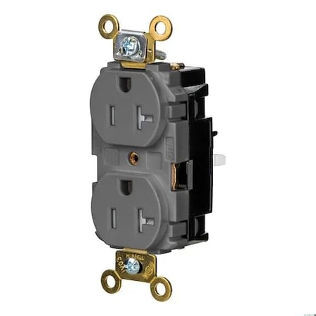 Straight Blade Receptacle, 5-20R, 20 A, 125V AC, 2 Pole, 3 Wire, Surface Mount, Grounded MPN:HBL5362STGYTR