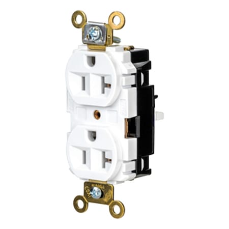 Straight Blade Receptacle, 5-20R, 20 A, 125V AC, 2 Pole, 3 Wire, Surface Mount, Grounded MPN:HBL5362STW