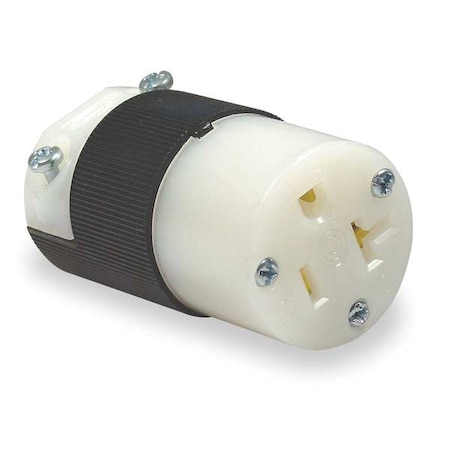 Straight Blade Connector, 5-20R, 20 A, 125V AC, 2 Pole, 3 Wire, Screw Terminals, Black, White MPN:HBL5369C