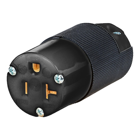 Straight Blade Connector, 5-20R, 20 A, 125V AC, 2 Pole, 3 Wire, Spring Clamp Terminals, Black MPN:HBL5369CBKST