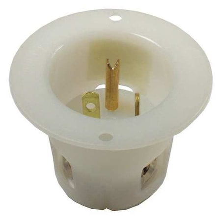 Straight Blade Inlet, 20 A, 125V AC, 2 Pole, 3 Wire, Flush Mount, Grounded MPN:HBL5378C