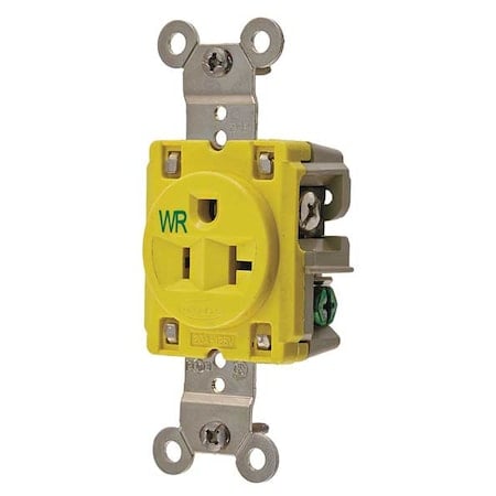 Straight Blade Receptacle, 5-20R, 20 A, 125V AC, 2 Pole, 3 Wire, Flush Mount, Grounded MPN:HBL53CM61