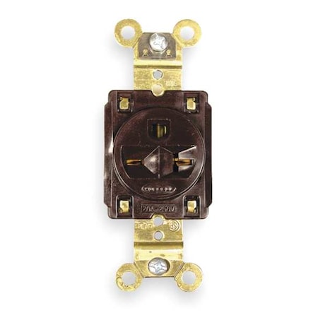 Straight Blade Receptacle, 6-20R, 20 A, 250V AC, 2 Pole, 3 Wire, Flush Mount, Grounded MPN:HBL5461