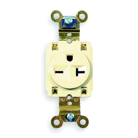 Straight Blade Receptacle, 6-20R, 20 A, 250V AC, 2 Pole, 3 Wire, Flush Mount, Grounded MPN:HBL5461I
