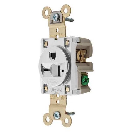 Straight Blade Receptacle, 5-15R, 20 A, 125V AC, 2 Pole, 3 Wire, Flush Mount, Grounded MPN:HBL5461WR