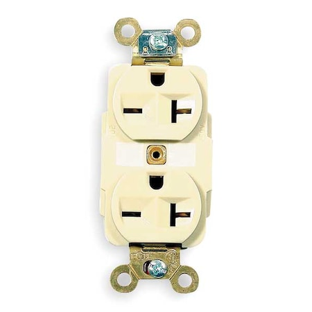 Straight Blade Receptacle, 6-20R, 20 A, 250V AC, 2 Pole, 3 Wire, Flush Mount, Grounded MPN:HBL5462I