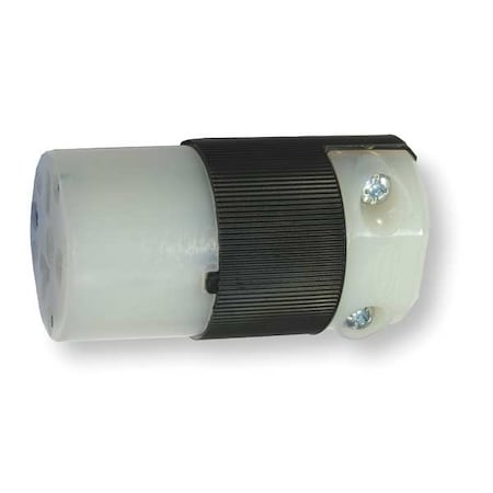 Straight Blade Connector, 6-20R, 20 A, 250V AC, 2 Pole, 3 Wire, Screw Terminals, Black, White MPN:HBL5469C