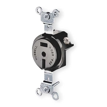 Straight Blade Receptacle, 2-20R, 20 A, 250V AC, 2 Pole, 2 Wire, Flush Mount, Non-Grounded MPN:HBL5552B