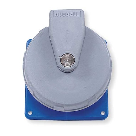 Watertight Pin & Sleeve Receptacle, 60 A, 120/208V AC, Single Phase, 4 Pole, IEC Grounding, Blue MPN:HBL560R9W