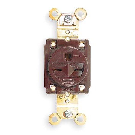 Straight Blade Receptacle, 6-15R, 15 A, 250V AC, 2 Pole, 3 Wire, Flush Mount, Grounded MPN:HBL5661