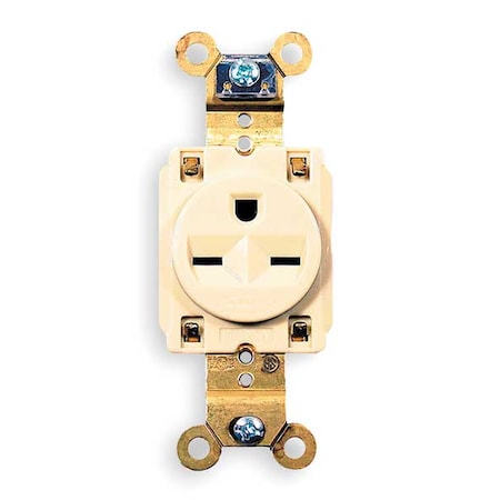Straight Blade Receptacle, 6-15R, 15 A, 250V AC, 2 Pole, 3 Wire, Flush Mount, Grounded MPN:HBL5661I