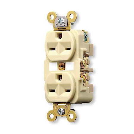 Duplex Straight Blade Receptacle, 6-15R, 15 A, 250V AC, 2 Pole, 3 Wire, Flush Mount, Grounded MPN:HBL5662I