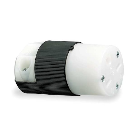 Straight Blade Connector, 6-15R, 15 A, 250V AC, 2 Pole, 3 Wire, Screw Terminals, Black, White MPN:HBL5669C