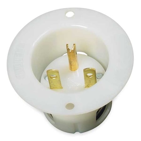 Straight Blade Inlet, 15 A, 250V AC, 2 Pole, 3 Wire, Flush Mount, Grounded MPN:HBL5678C