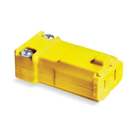 Straight Blade Connector, 1-15R, 15 A, 125V AC, 2 Pole, 2 Wire, Screw Terminals, Yellow MPN:HBL5869VY
