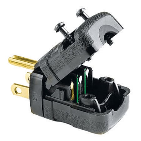 Straight Blade Plug, 5-15P, 15 A, 125V AC, 2 Pole, Screw Terminals, Grounded MPN:HBL5966VBLK