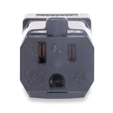 Straight Blade Connector, 5-15R, 15 A, 125V AC, 2 Pole, 3 Wire, Screw Terminals, Black MPN:HBL5969VBLK