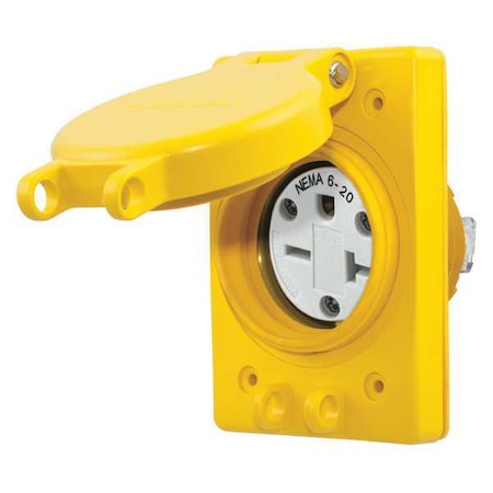 Watertight Receptacle, Receptacle, 250V AC, 2 Pole, 3 Wire MPN:HBL60W48