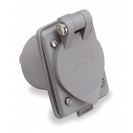 Straight Blade Inlet, 15 A, 125V AC, 2 Pole, 3 Wire, Flush Mount, Grounded MPN:HBL61CM64