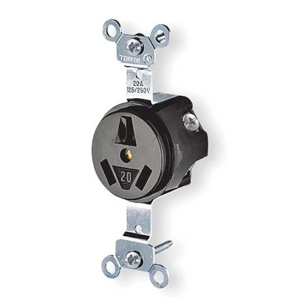 Straight Blade Receptacle, 10-20R, 20 A, 125/250V AC, 3 Pole, 3 Wire, Flush Mount, Non-Grounded MPN:HBL6810